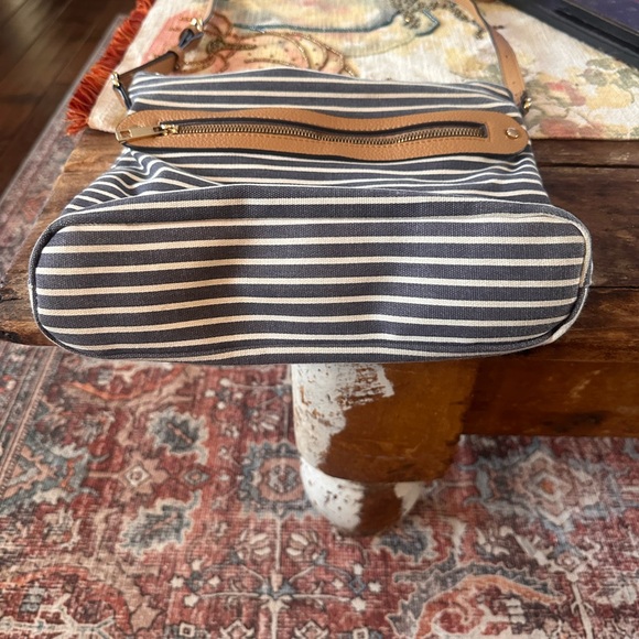 A New Day Striped Blue and Tan Crossbody Bag - Picture 4 of 10